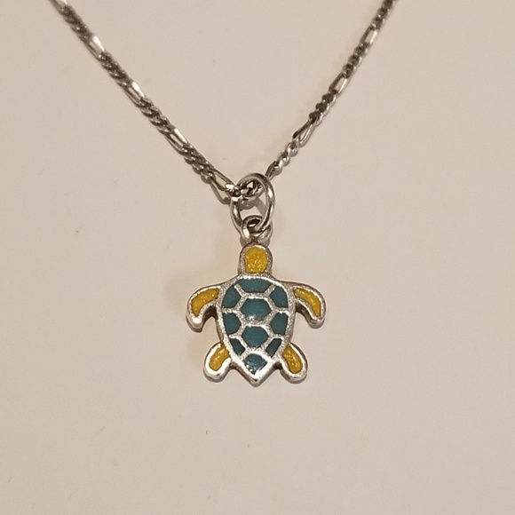 unsure Jewelry - Turtle Necklace - Sterling Silver